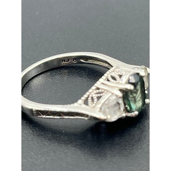 RJ Graziano Designer Vintage Sterling Silver‎ Blue White Topaz Ring Size 8.5 - Picture 6 of 10